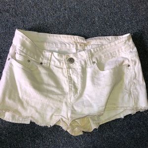 White jean shorts